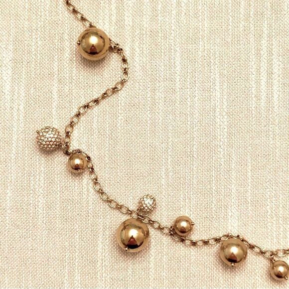 J.Crew | Pave and Gold Tone Bauble Necklace | 34” Length - Picture 3 of 3